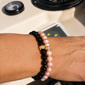 Bracelet Homme Perles d'eau douce Roses et Onyx - NEIJE