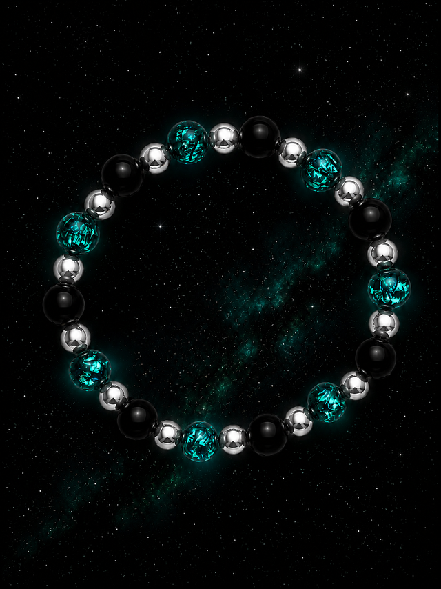 Bracelet Homme Perles Hotaru Onyx et Argent 925