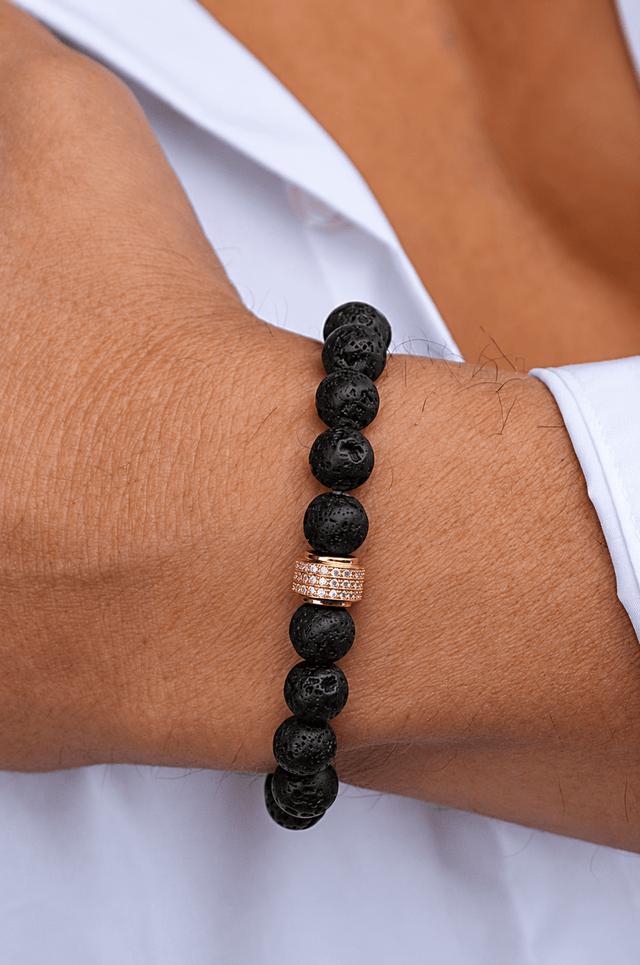 Bracelet Achille Pierre de Lave Or Jaune pour Homme - NEIJE