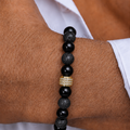 Bracelet Perle Homme Pierre de Lave Onyx - NEIJE