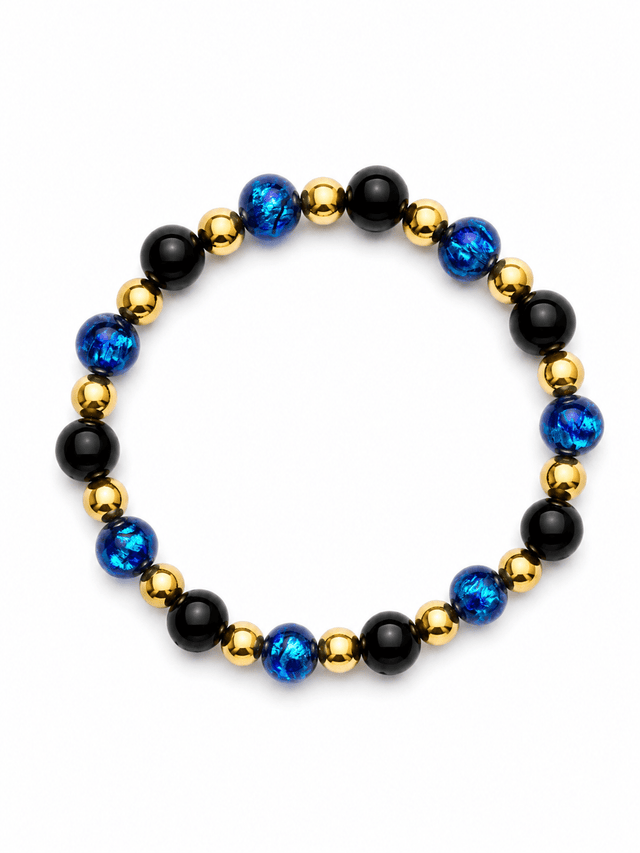 Bracelet Nuit Étoilée - Perles Hotaru d'Okinawa & Onyx - NEIJE