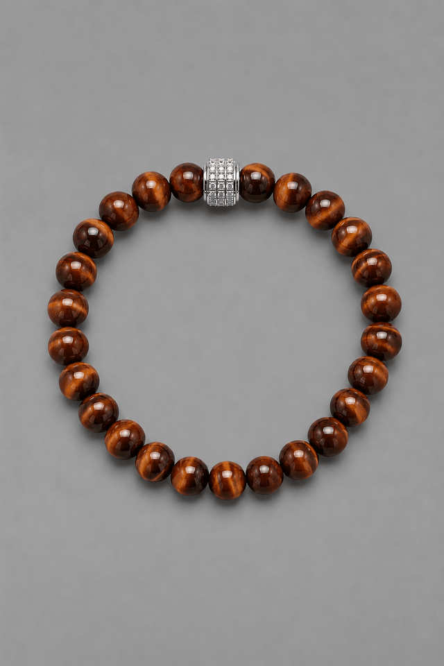 Bracelet Corto Oeil de Taureau Or Blanc pour Homme - NEIJE