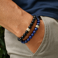 Bracelet Perle Homme Lapis Lazuli et Onyx - NEIJE