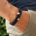 Bracelet pour Homme en Perle Lapis Lazuli et Onyx