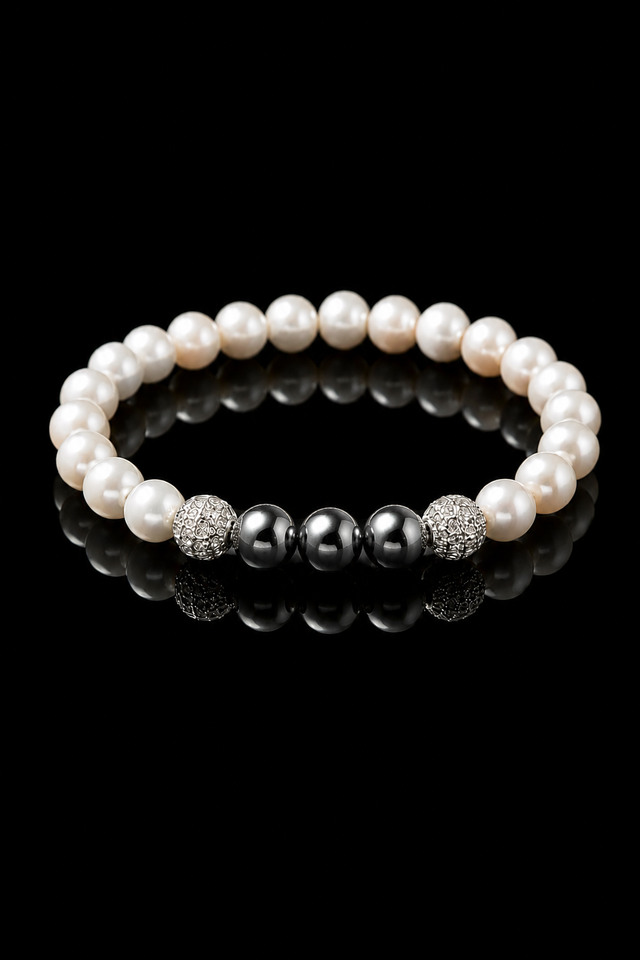 Bracelet Perle d'eau douce et Hématite - NEIJE