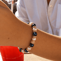 Bracelet Schachmatt Perles de Culture Noir Nuit et Blanc - NEIJE