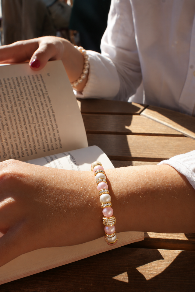 Bracelet Perles de Culture Roses