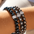Bracelet Marlow Perles de Culture Noir Profond Or Blanc - NEIJE