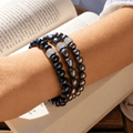 Bracelet Marlow Perles de Culture Noir Profond Or Blanc - NEIJE