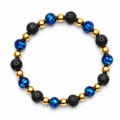 Bracelet Nuit Étoilée - Perles Hotaru d'Okinawa & Pierre de Lave - NEIJE