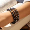 Bracelet Marlow Perles de Culture Noir Profond Or Jaune - NEIJE