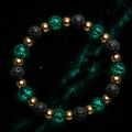 Bracelet Nuit Étoilée - Perles Hotaru d'Okinawa & Pierre de Lave - NEIJE