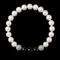 Bracelet Unisexe Perles d'eau douce et Onyx