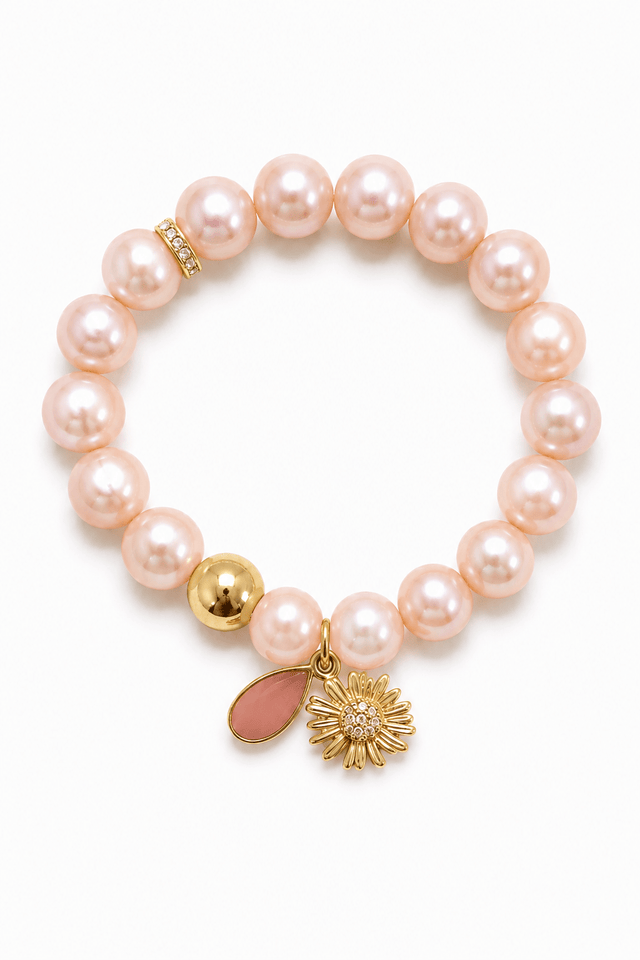Bracelet Perles d'eau douce Roses & Cornaline – La Délicatesse - NEIJE