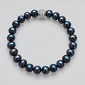 Bracelet Marlow Perles d'eau douce Noir Profond Or Blanc - NEIJE
