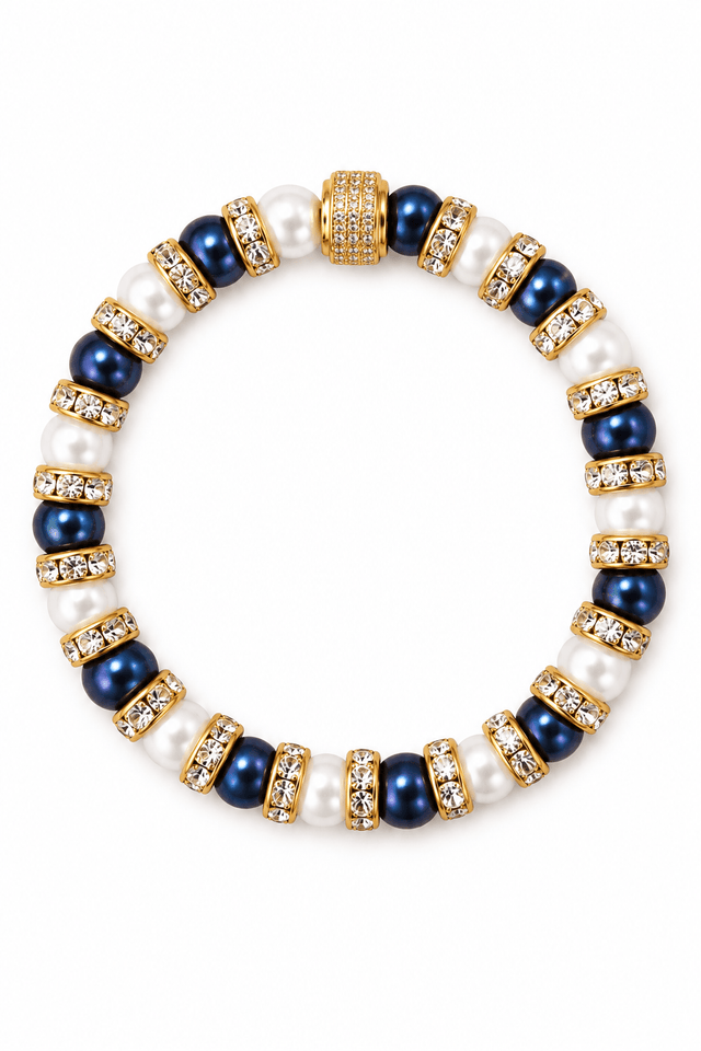 Bracelet Schachmatt Perles de Culture Noir Nuit et Blanc - NEIJE