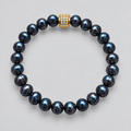 Bracelet Marlow Perles d'eau douce Noir Profond Or Jaune - NEIJE