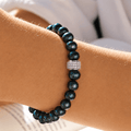 Bracelet Marlow Perles de Culture Noir Profond Or Blanc - NEIJE