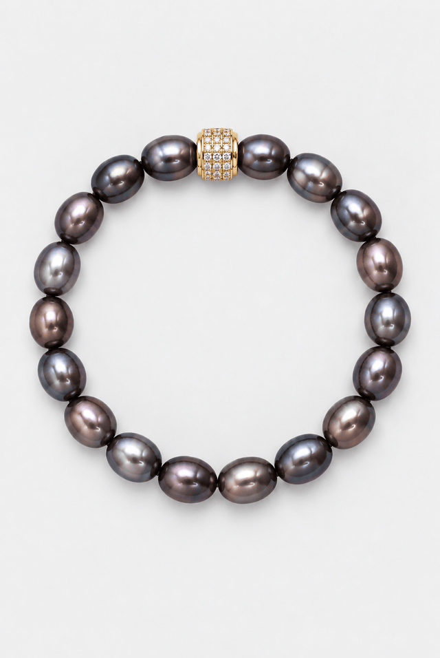 Parure Collier & Bracelet Perles de Culture Noires - Athéna - NEIJE