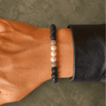 Bracelet Eclipse Pierre de Lave et Or Blanc - NEIJE
