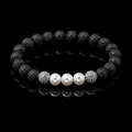 Bracelet Eclipse Pierre de Lave et Or Blanc - NEIJE