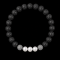 Bracelet Eclipse Pierre de Lave et Or Blanc - NEIJE