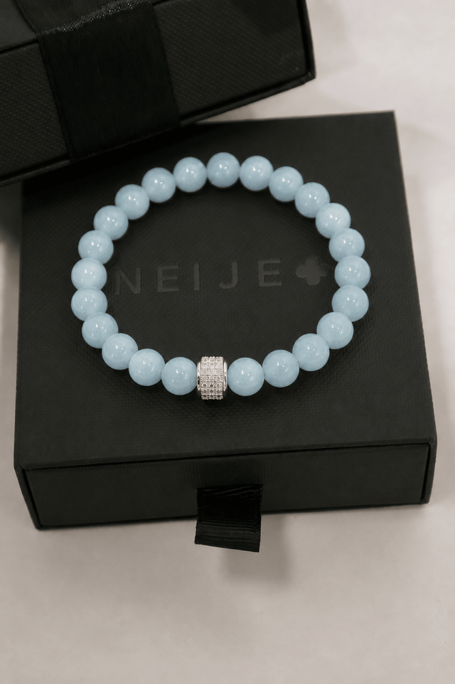 Bracelet Candy Aigue Marine Or Blanc - NEIJE