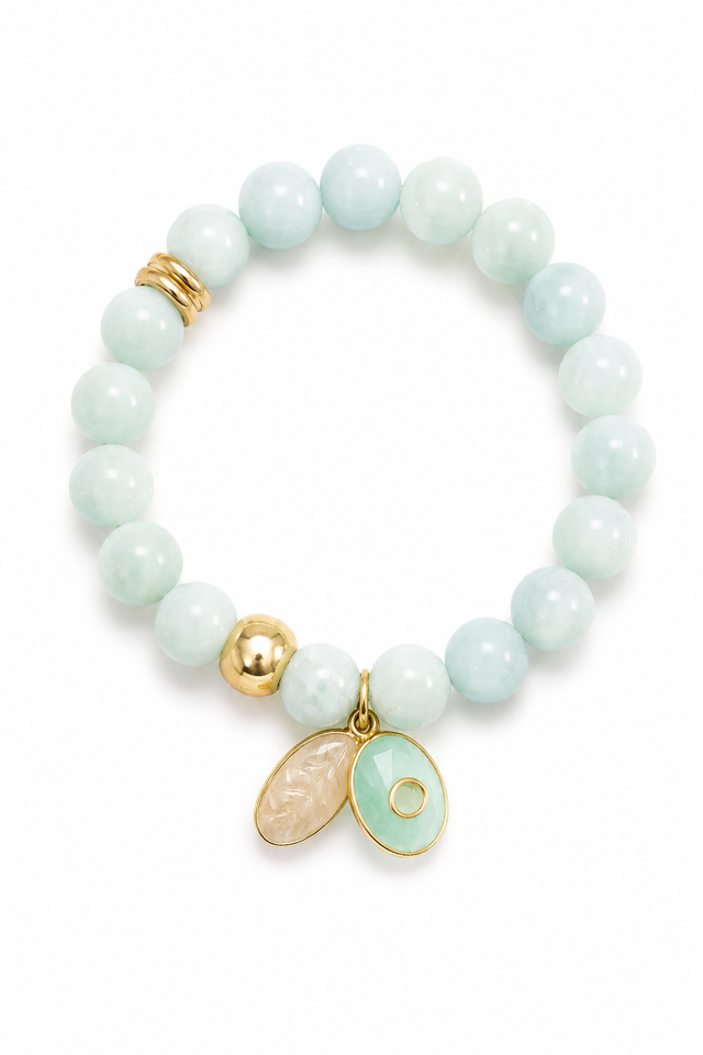 Bracelet aigue marine amazonite et citrine