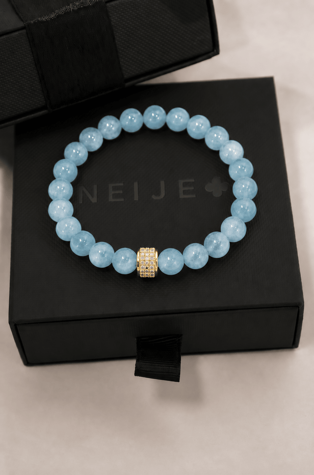 Bracelet Homme Aigue Marine Or Jaune - NEIJE