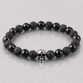 Bracelet Crane Onyx Pierre de lave et Argent 925