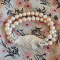 Bracelet Gefilte Perles de Culture Roses et Argent - NEIJE