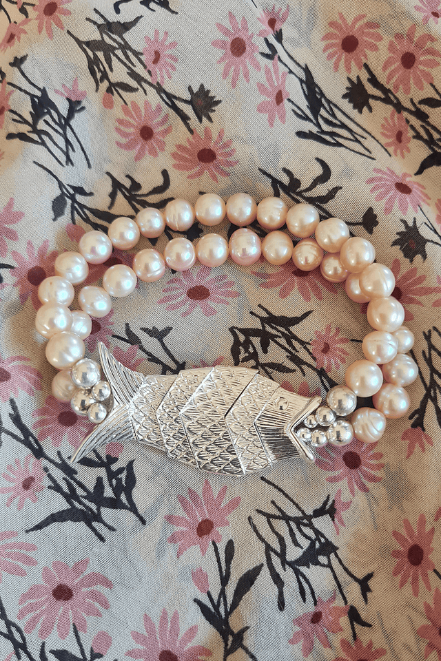 Bracelet Gefilte Perles de Culture Roses et Argent - NEIJE