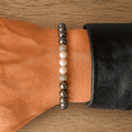 Bracelet Eclipse Hématite et Or Blanc - NEIJE
