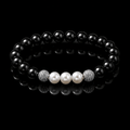 Bracelet Eclipse Onyx et Or Blanc - NEIJE