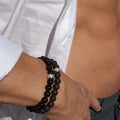 Bracelet homme Pierre de Lave et Onyx