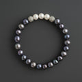 Bracelet Eclipse Perles d'eau douce noires et Or Blanc - NEIJE