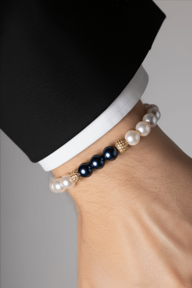 Bracelet Eclipse Perles d'eau douce et Or Blanc - NEIJE