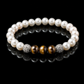 Bracelet Homme Perles d'eau douce et Oeil de Tigre