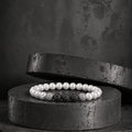 Bracelet Eclipse Perles d'eau douce & Pierre de Lave - Or Blanc - NEIJE