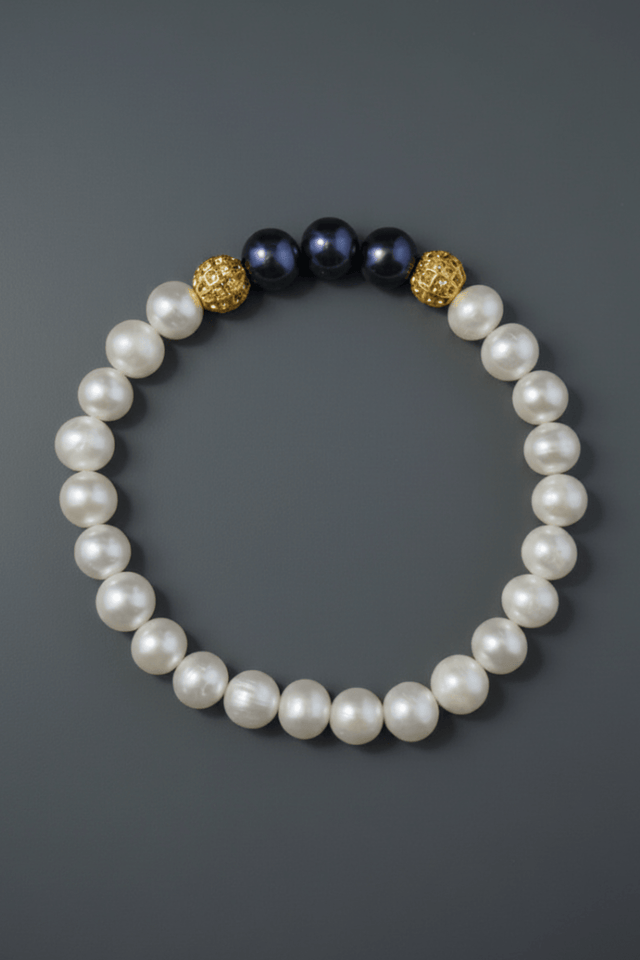 Bracelet Eclipse Perles d'eau douce et Or Jaune - NEIJE