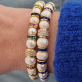 Bracelet Madame Bovary Perles de Culture et Diamants Bleus - NEIJE