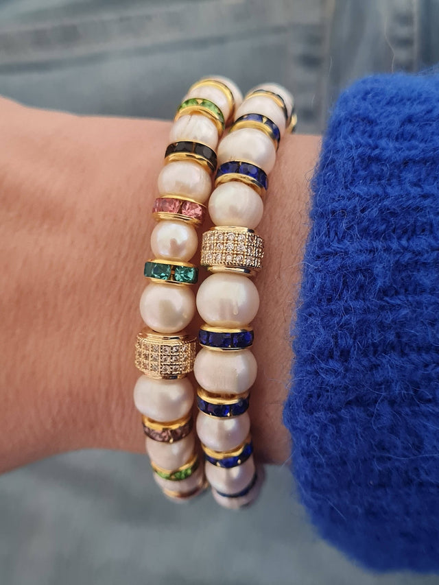 Bracelet Madame Bovary Perles de Culture et Diamants Bleus - NEIJE