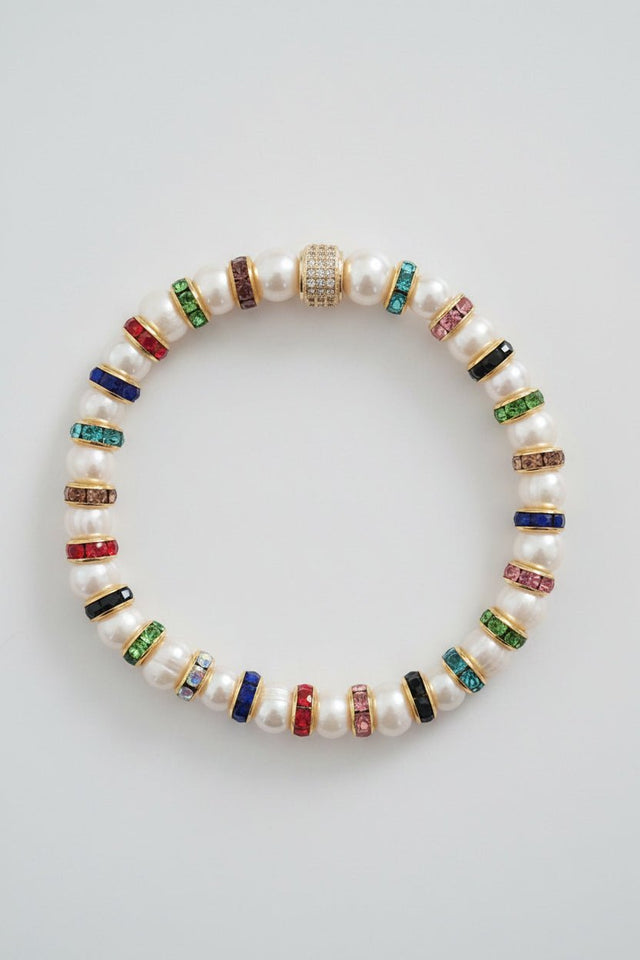 Bracelet Madame Bovary Perles de Culture et Diamants Multicolores - NEIJE