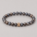 Bracelet Swann Perles d'eau douces Noires Or Jaune - NEIJE
