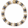 Parure Collier & Bracelet Perles de Culture Noires et Blanches avec Diamants - Schachmatt - NEIJE