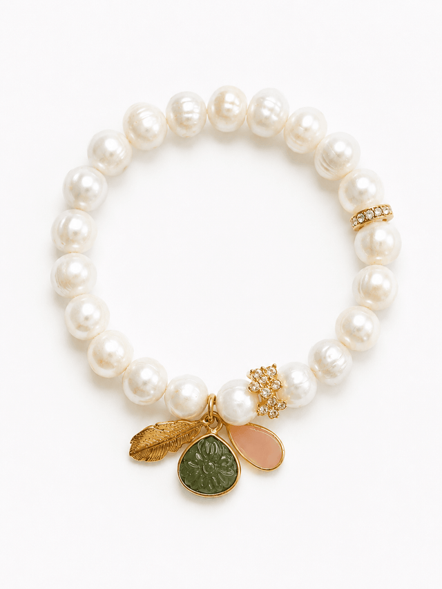 Bracelet Perles d'eau douce Labradorite & Cornaline – Les Nuits Blanches - NEIJE