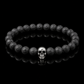 Bracelet Pierre de Lave Crane Argent 925