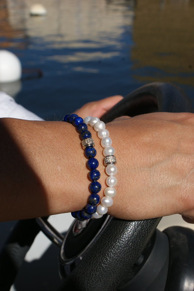 Bracelets Homme Lapis Lazuli et Perles d'eau douce