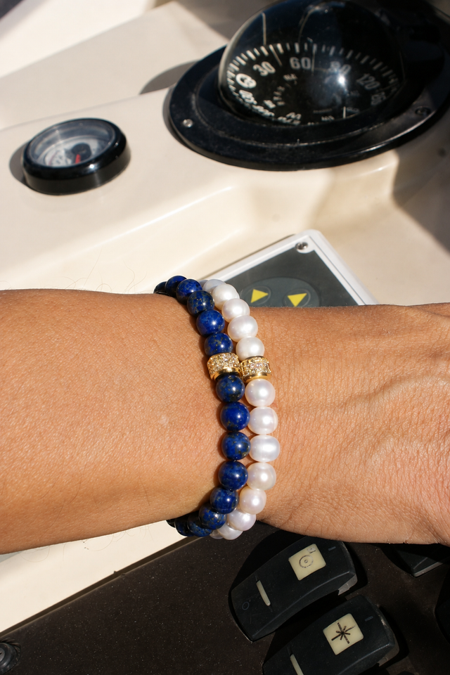 Bracelets Homme en Lapis Lazuli et Perles d'eau douce - NEIJE