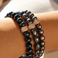 Bracelet Marlow Perles de Culture Noir Profond Or Jaune - NEIJE